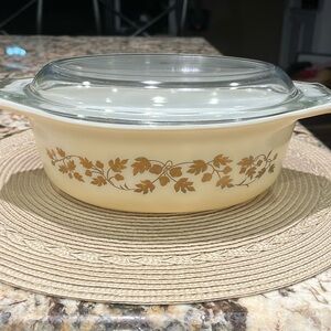 Pyrex Golden Acorn Casserole Dish and Lid